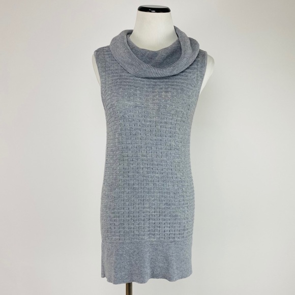 AVA Cowl Neck Sleeveless Sweater Gray Size Small - Picture 3 of 7
